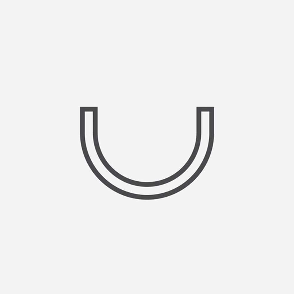Minimalist gray horseshoe shape